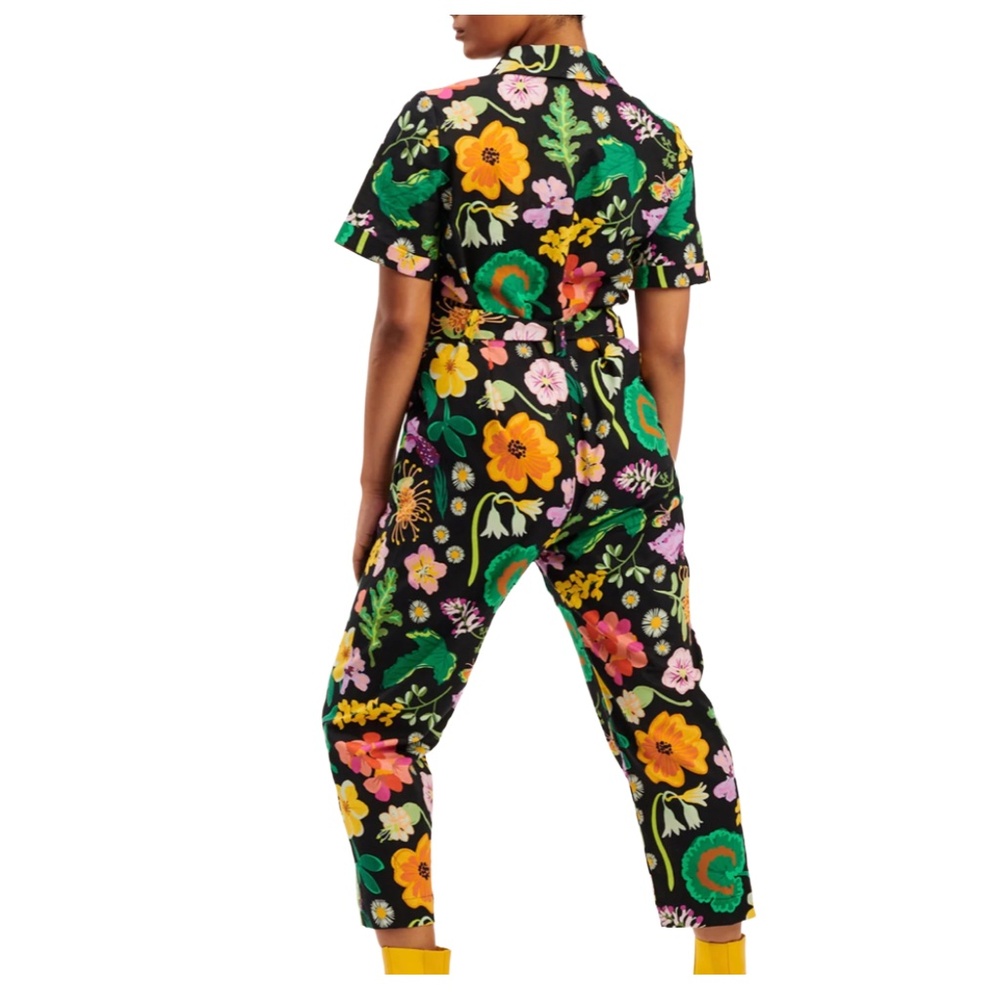 Linen floral jumpsuit OBUS AU size 20 - Colorful fun short sleeve jumpsuit - Picture 2 of 8